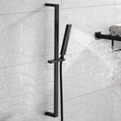 High Quality Square Solid Brass Matte Black Sliding Bar Shower Set Wall Mounted Adjustable Slide Bar with Shower Minimalism