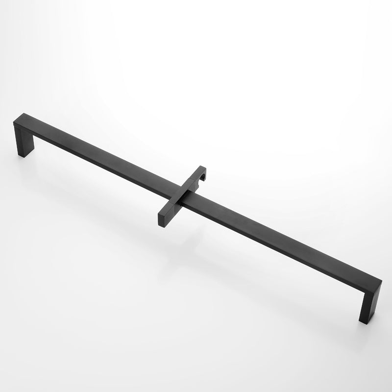 High Quality Square Solid Brass Matte Black Sliding Bar Shower Set Wall Mounted Adjustable Slide Bar with Shower Minimalism - WELQUEEN