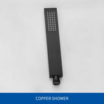 High Quality Square Solid Brass Matte Black Sliding Bar Shower Set Wall Mounted Adjustable Slide Bar with Shower Minimalism