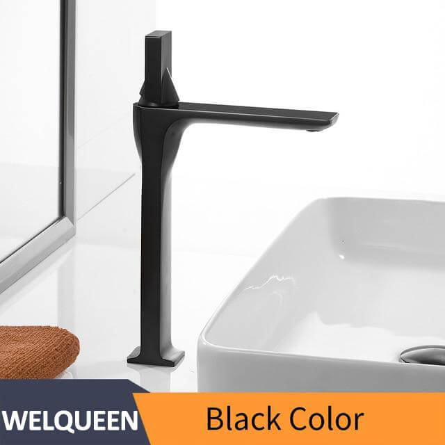 Basin Faucet Retro Black Faucet Taps Bathroom Sink Faucet Single Handle Hole Deck Vintage Wash Hot Cold Mixer Tap Crane - WELQUEEN