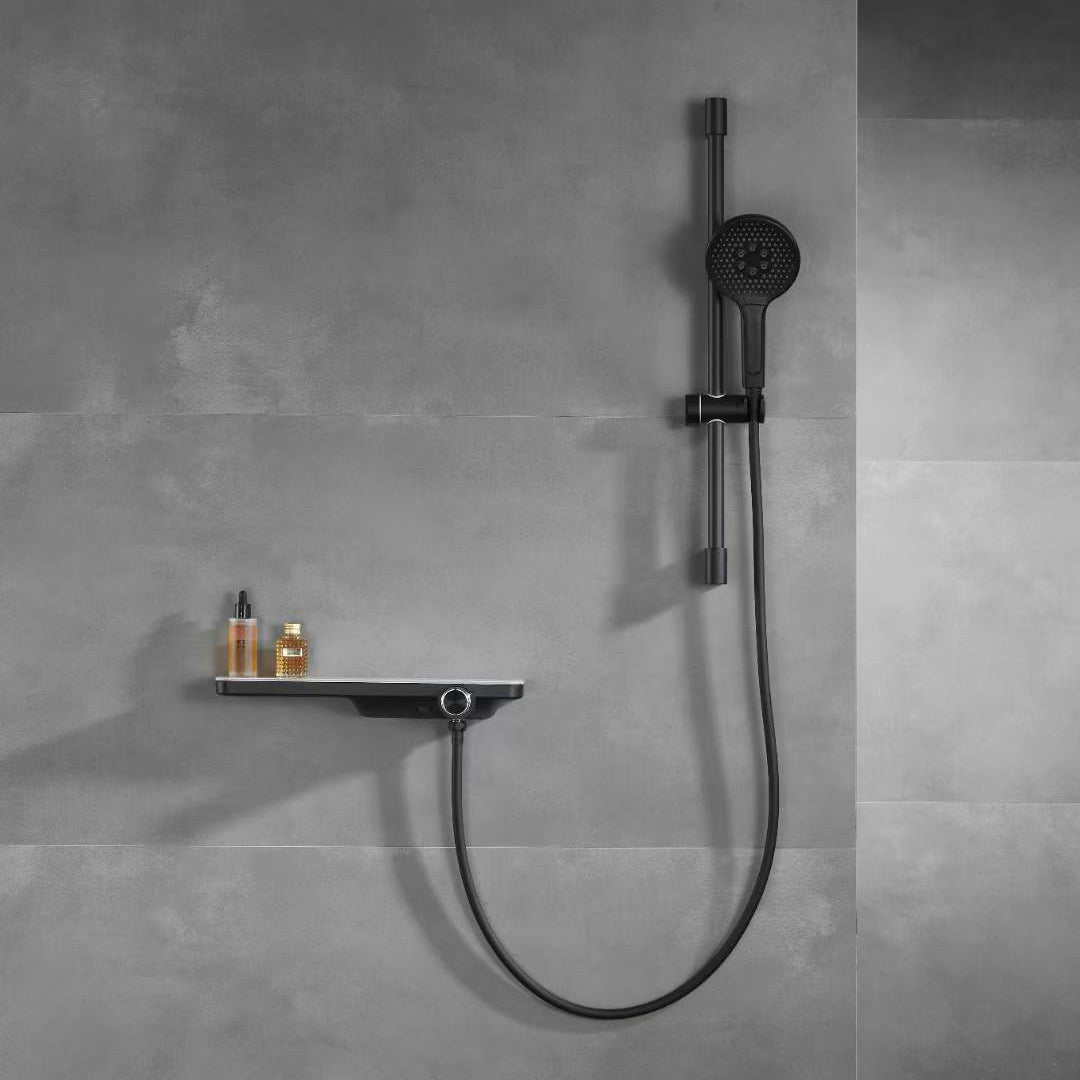 Stylish Matte Black Shower Riser: Adjustable, Durable, Easy Install