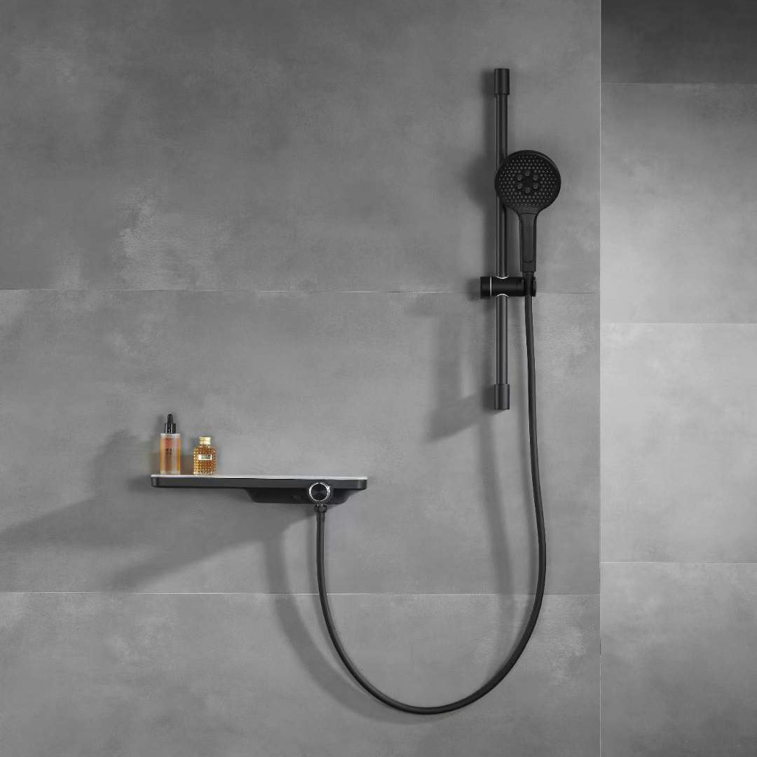 Adjustable 3 Function Black Shower Riser Slide Bar with Hand Held Shower & Hose Wall Mount Shower Sliding Bar Set - WELQUEEN HOME DECOR